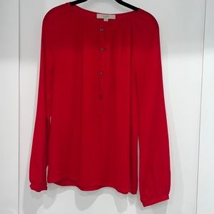 Medium Ann Taylor Loft Red Button Blouse